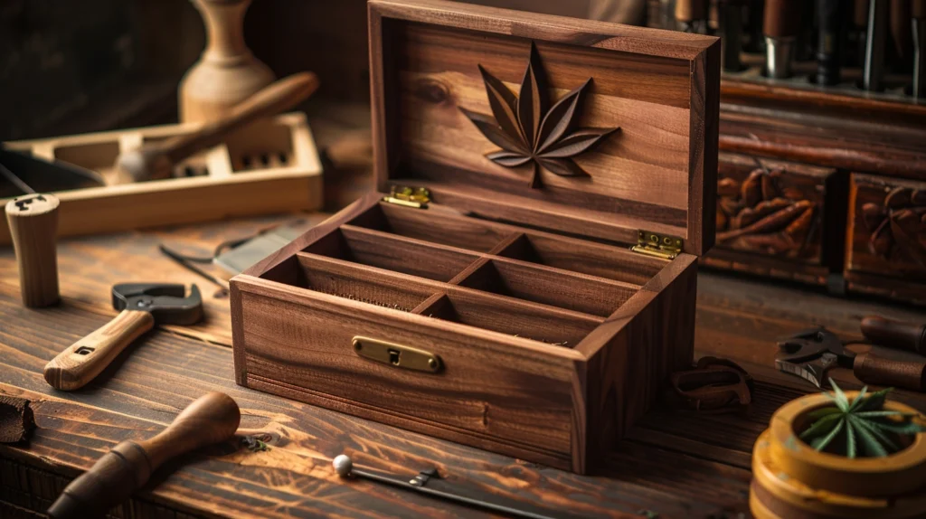 crafted wooden stash box