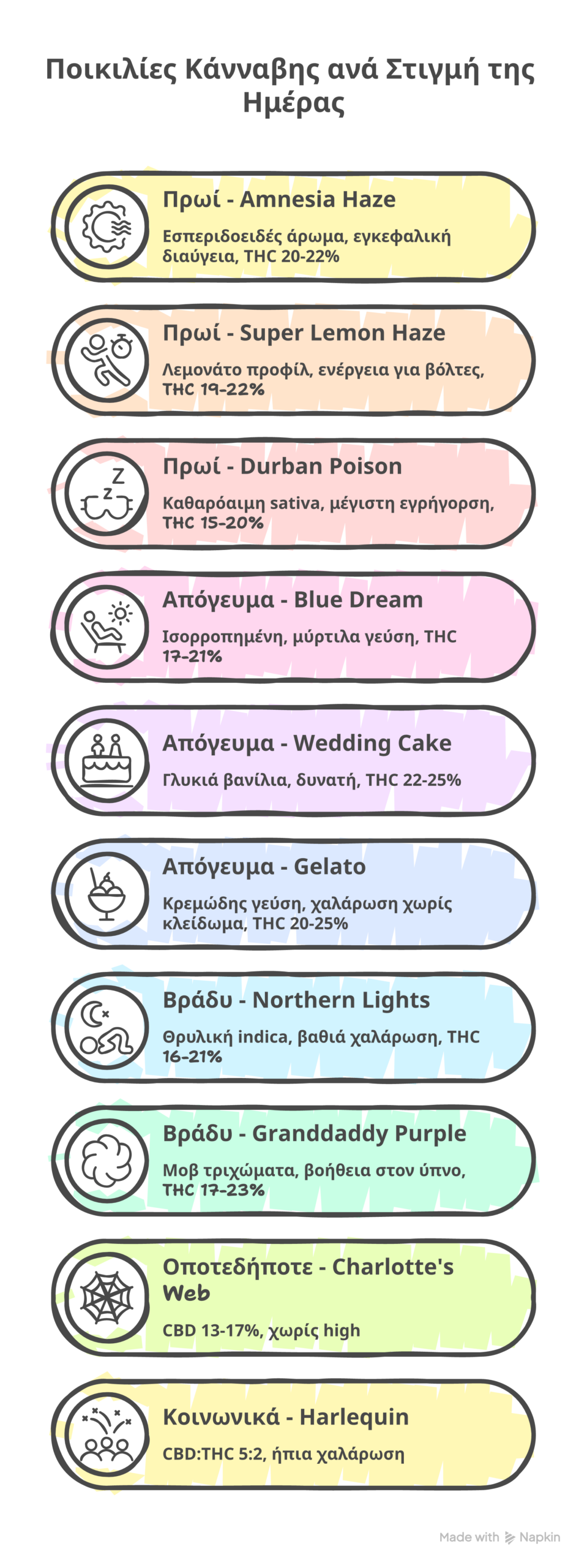 ποικιλίες κάνναβης άνοιξη infographic
