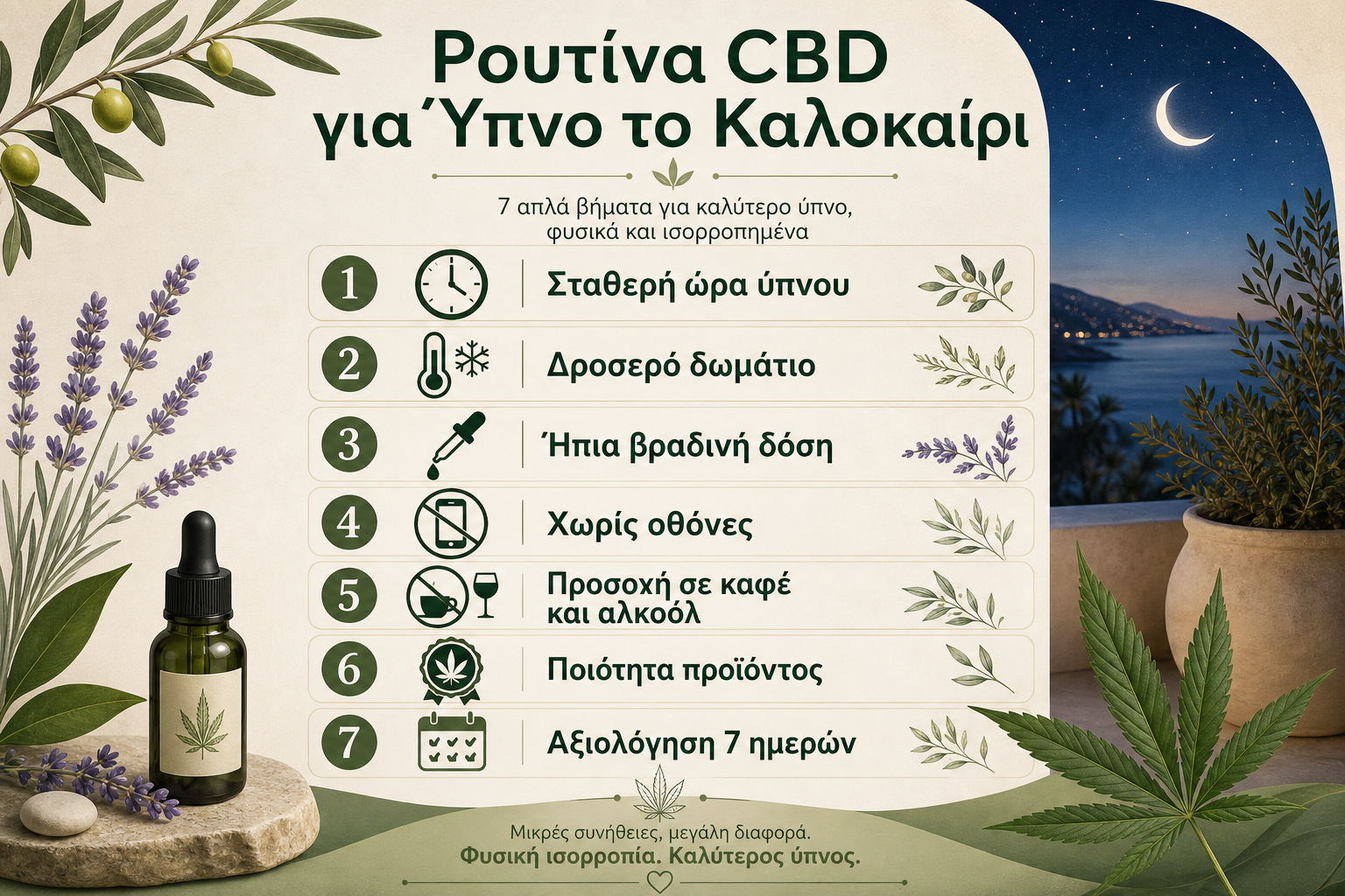 CBD ύπνος καλοκαίρι infographic