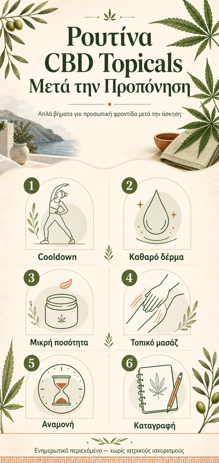 CBD topicals μετά την προπόνηση infographic